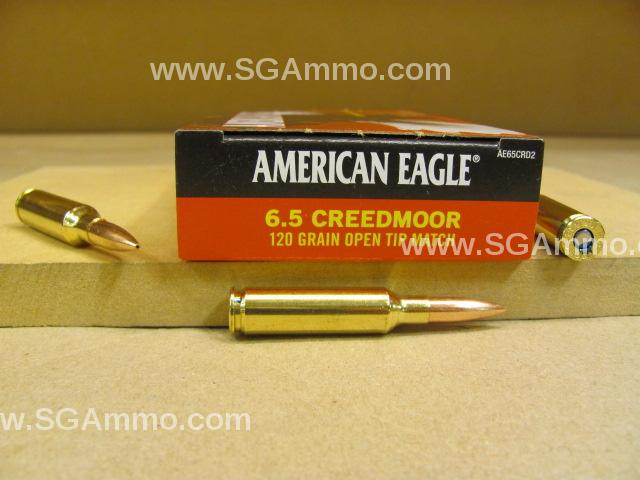 20 Round Box - 6.5 Creedmoor 120 grain Open Tip Match Federal American Eagle Ammo - AE65CRD2