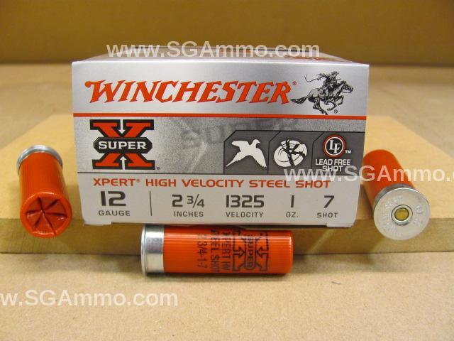 250 Round Case - 12 Gauge 2.75 Inch Number 7 High Velocity Winchester Steel Shot Game and Target Load - WE12GT7