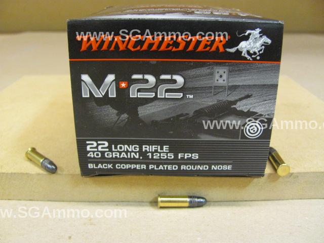 2000 Round Case - 22 LR Winchester M-22 40 Grain High Velocity 1255 FPS Ammo - S22LRT
