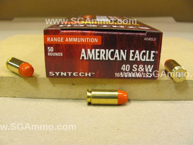 500 Round Case - 40 SW 165 Grain TSJ Federal American Eagle Syntech Ammo - AE40SJ1
