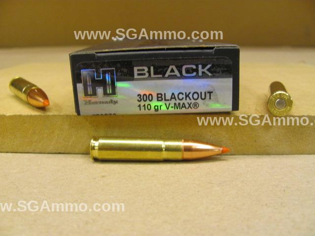 200 Round Case - 300 Blackout 110 Grain V-Max Hornady Black Ammo - 80873