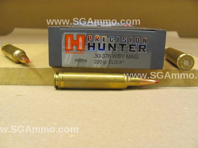 20 Round Box - 30-378 WBY Magnum 220 Grain ELD-X Hornady Precision Hunter Ammo - 82214