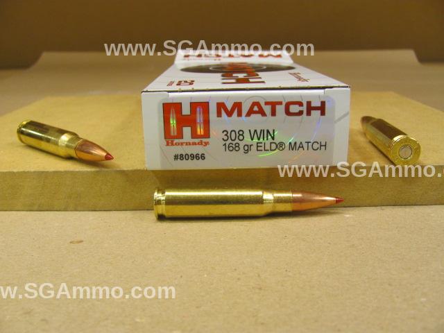 20 Round Box - 308 Win 168 Grain ELD Match Hornady Match Ammo - 80966