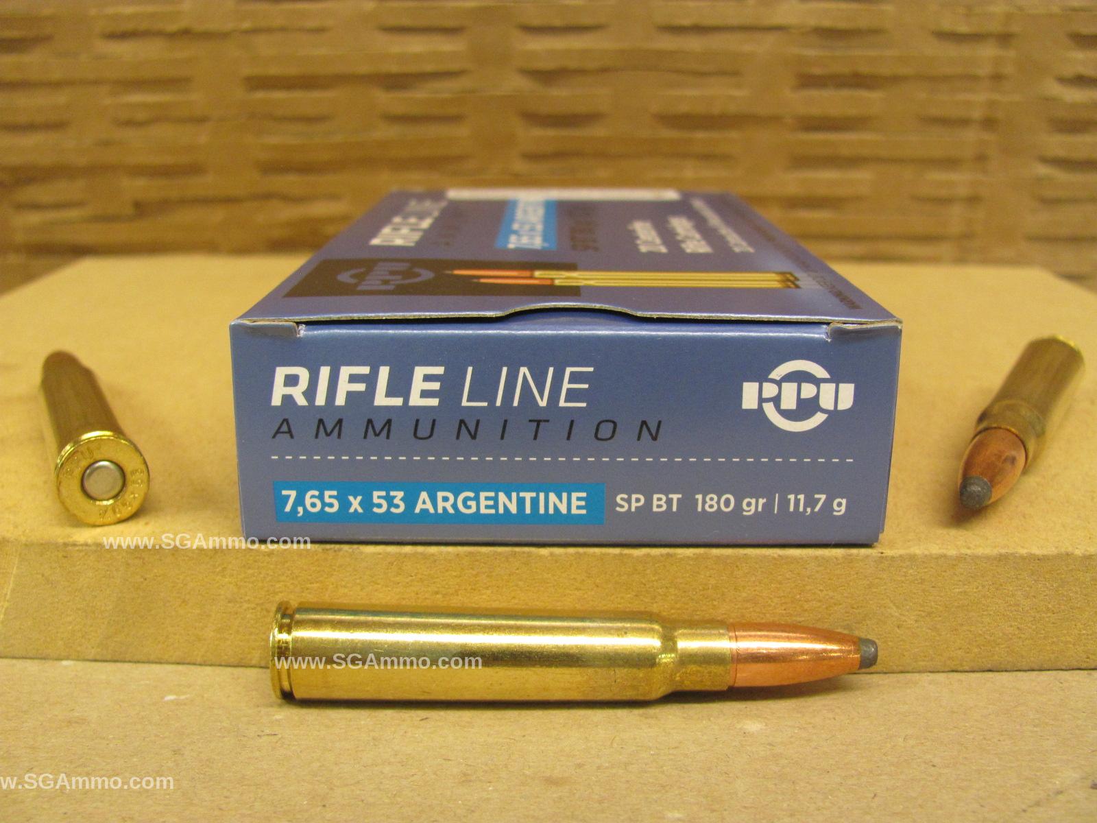 200 Round Case - 7.65x53 Argentine Mauser 180 Grain Soft Point Ammo by Prvi Partizan - PP7AS