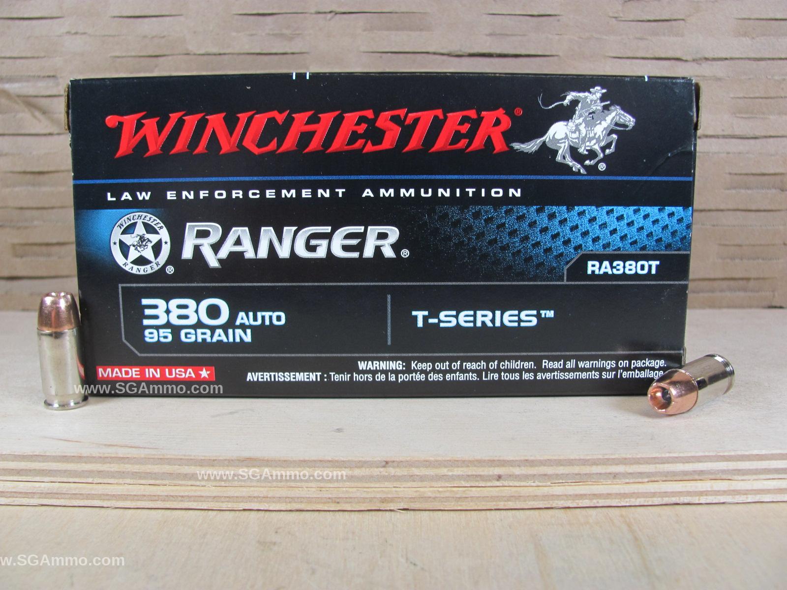 multa Persona responsable para ver 50 Round Box - 380 Auto 95 Grain Winchester Ranger T-Series Hollow Point  Ammo - RA380T | SGAmmo.com