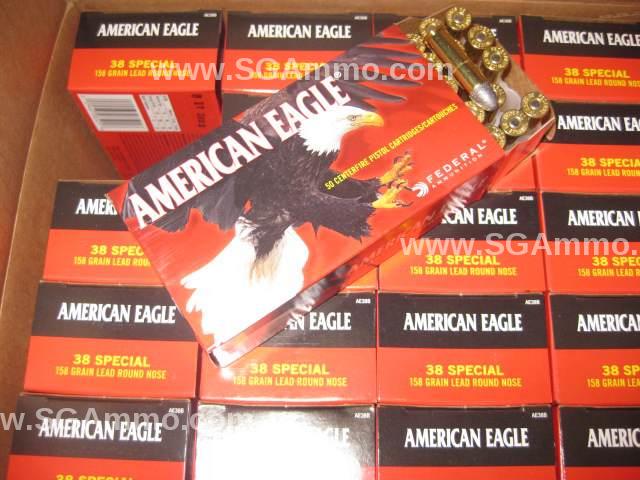50 Round Box - 38 Special Federal American Eagle 158 Grain Lead Round Nose Ammo - AE38B
