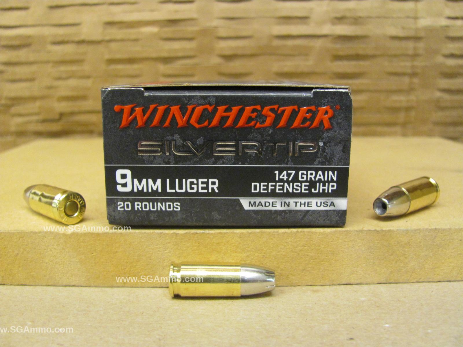 200 Round Case - 9mm Luger 147 Grain Winchester Silver Tip Hollow Point Ammo - W9MMST2