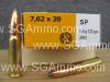 20 Round Box - 7.62x39 Soft Point 124 Grain Hunting Ammo by Sellier Bellot - SB76239B