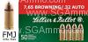 50 Round Box - 32 Auto 73 Grain FMJ Ammo by Sellier Bellot - aka 7.65 Browning - SB32A