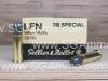 50 Round Box - 38 Special 158 Grain LFN Lead Bullet Ammo by Sellier Bellot - SB38L