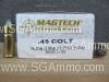 50 Round Box - 45 Long Colt 250 Grain Magtech Lead Bullet Cowboy Action Load - 45D