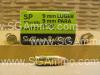 50 Round Box - 9x19 Luger 100 Grain Soft Point NonTox Sellier and Bellot Polizei Ammo - V310792U