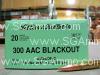 20 Round Box - 300 AAC Blackout 200 Grain SUBSONIC FMJ Ammo by Sellier Bellot - SB300BLKSUBA