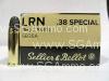 50 Round Box - 38 Special 158 Grain LRN Ammo by Sellier Bellot - SB38A