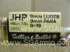 50 Round Box - 9mm Luger 115 Grain JHP Hollow Point Sellier Bellot Ammo - SB9C