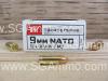 50 Round Box - 9mm NATO 124 Grain FMJ Winchester Mil-spec Ammo - Q4318