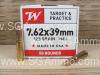 500 Round Case - 7.62x39 FMJ 123 Grain Lake City Made Winchester Brass Case Ammo - SP21114