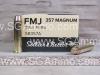 50 Round Box - 357 Magnum 158 Grain FMJ Ammo by Sellier Bellot - SB357A