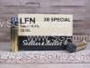 500 Round Can - 38 Special 158 Grain LFN Lead Bullet Ammo by Sellier Bellot - SB38L - Packed in M19A1 Canister